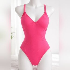 Shade & Shore Pink One-Piece Swimsuit Size M